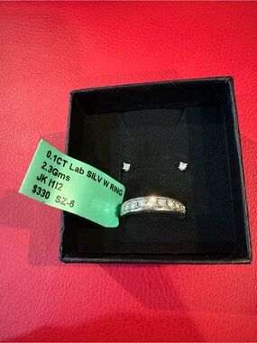 Lab-Grown diamond Sterling Silver Channel Band - White